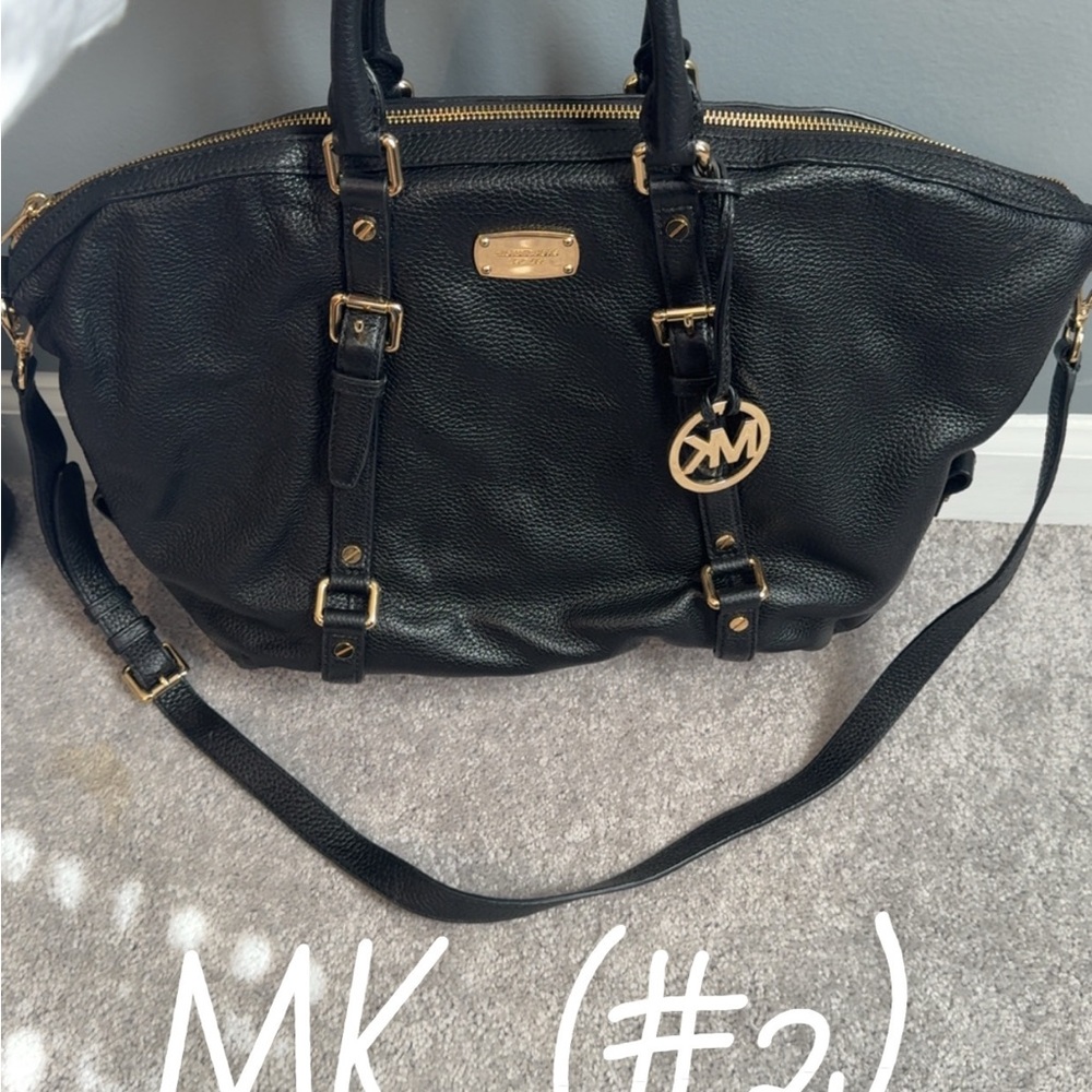 Michael Kors Black Leather Shoulder Bag